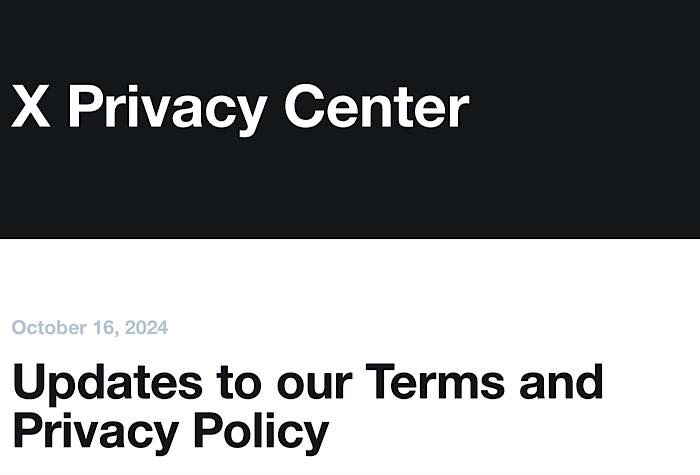 X Tos Changes Privacy Policy