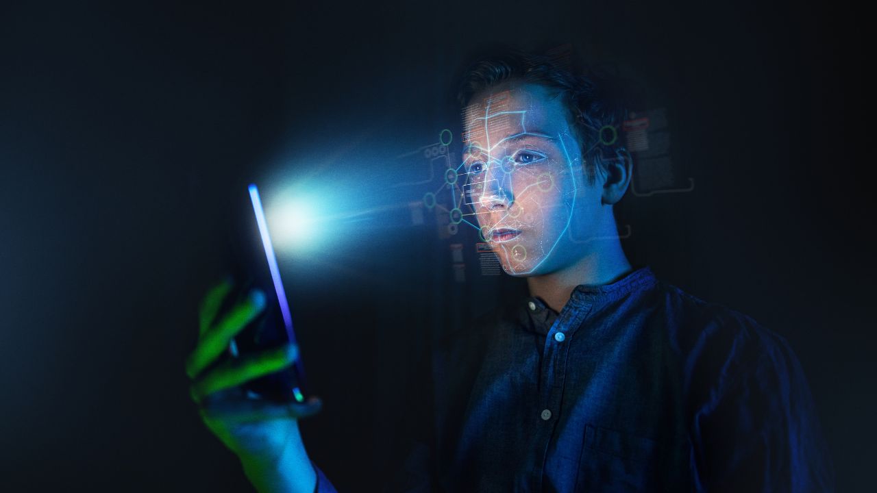 Man Checking Identity With Android Device