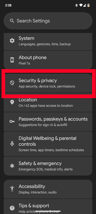 Android Identity Check Settings Security And Privacy