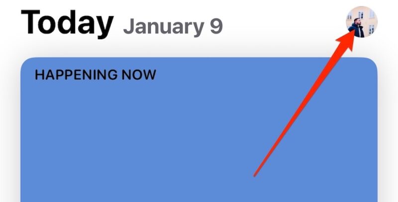 Select the profile icon in the App Store