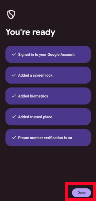Identity Check Confirm Done