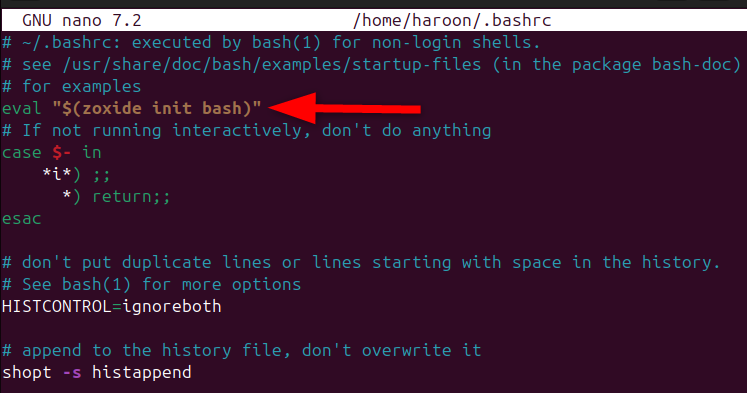 Modifying Cofiguration Of Bash Terminal for using zoxide command line tool.
