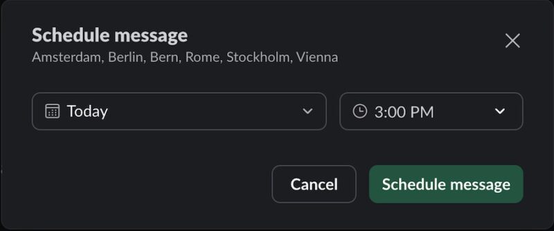 Schedule a message in Slack 