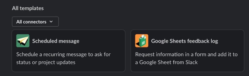 Choose the Scheduled Message Template in Slack