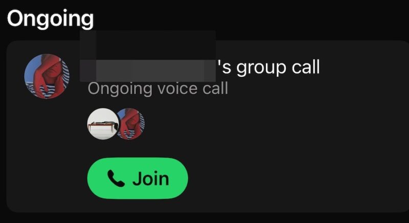 Join an ongoing call in WhatsApp