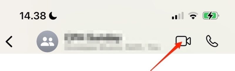 The WhatsApp Video Call Icon on an iPhone