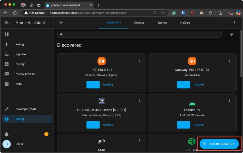 Add Integration Home Assistant