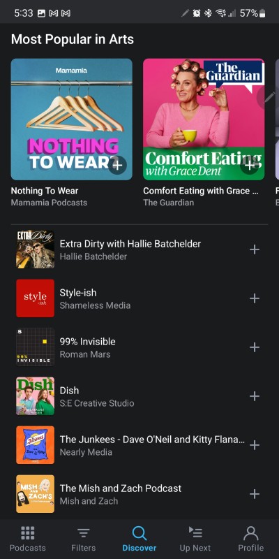 Android Podcast Apps Pocketcasts Explore