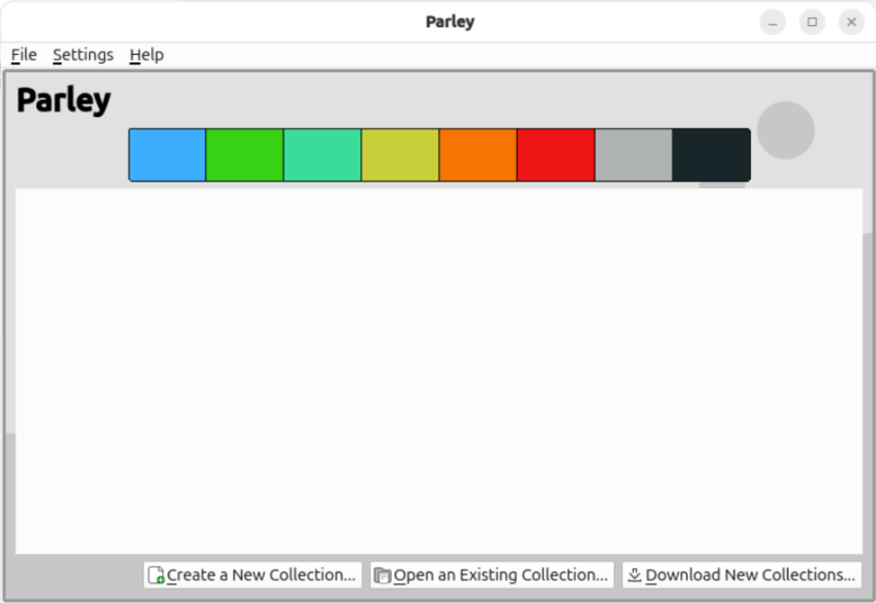 A screenshot showing the default window for Parley.