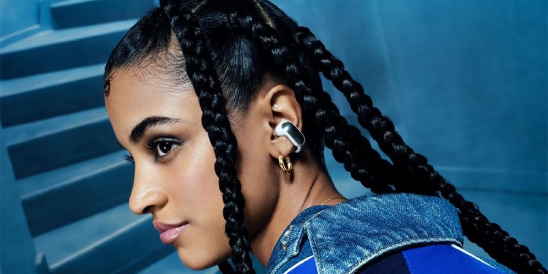 Bose Ultra Open Headphones Model Wearing