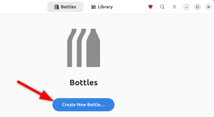 Creating New Bottles for running Windows application.