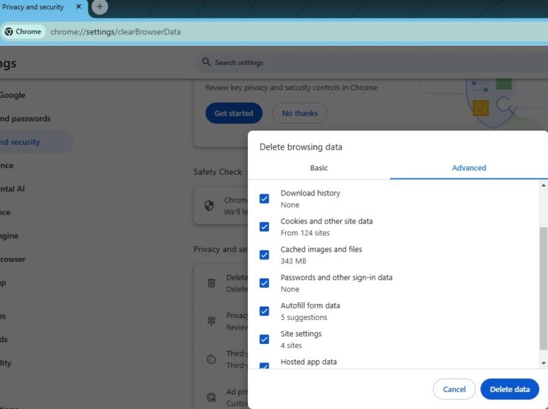 Cookies stored in Chrome.