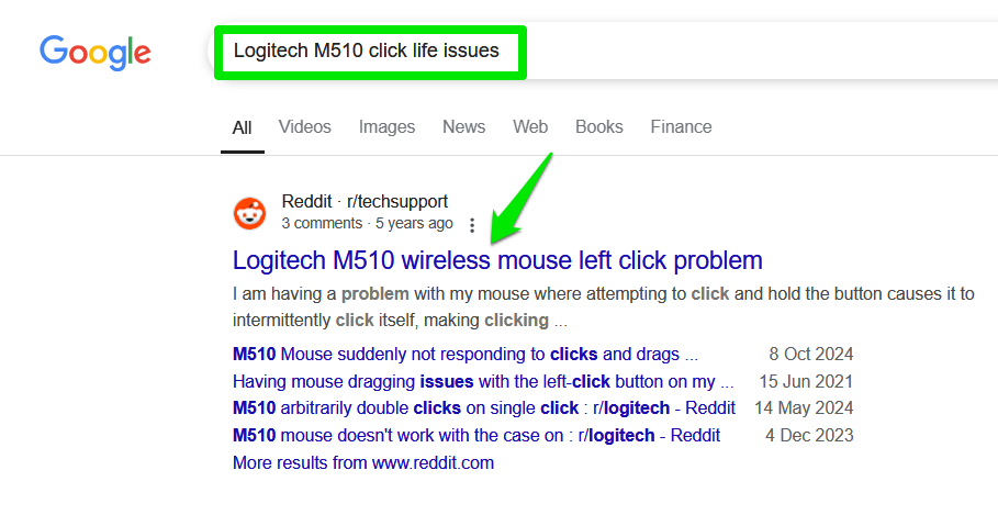 Google Scour divulging run out results for computer system mouse aliments