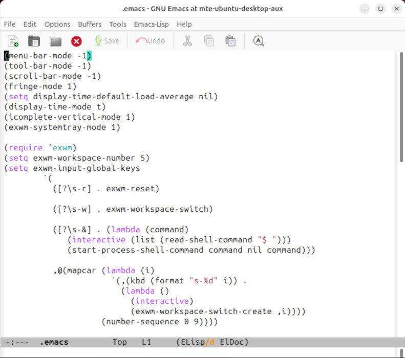 A screenshot showing the sample config in an actual .emacs file.