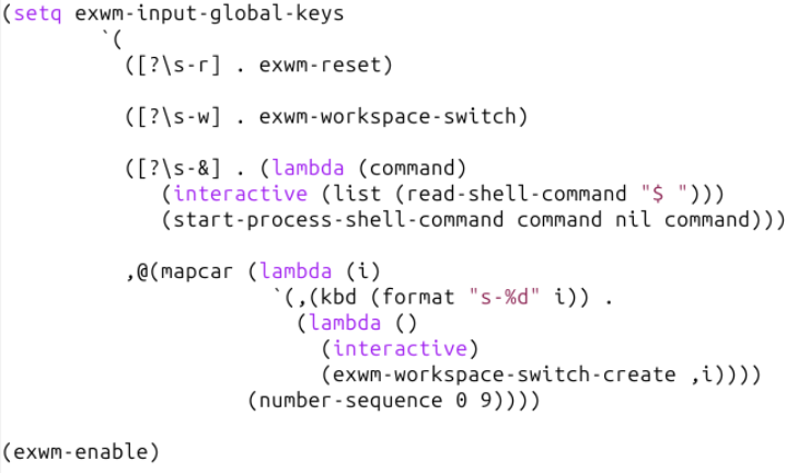 A screenshot showing the global keybind config function.
