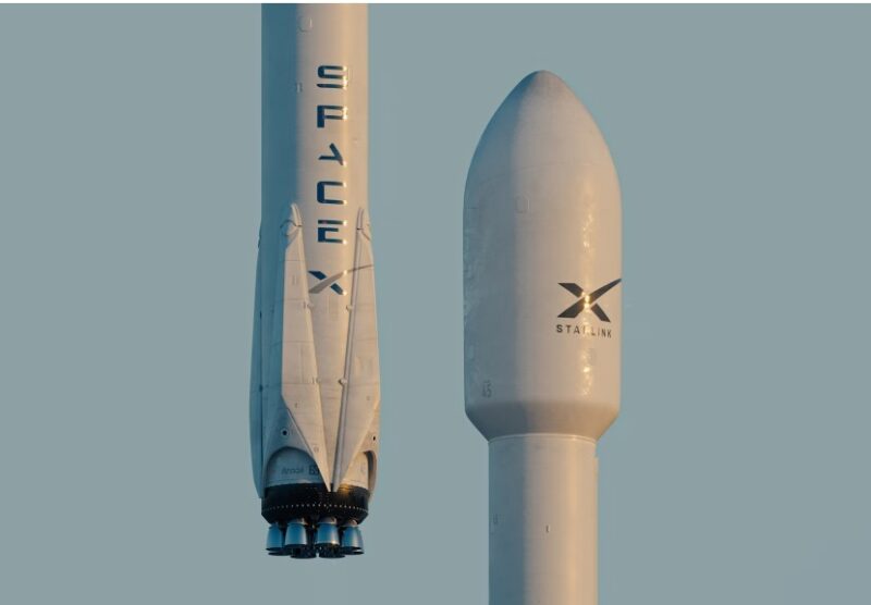 Starlink satellite launching into space.