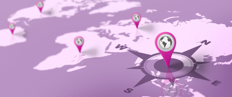 location pings on a ping world map