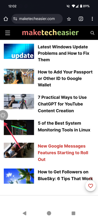 Pressing on ScreenMaster screen record button in browser on web page. 