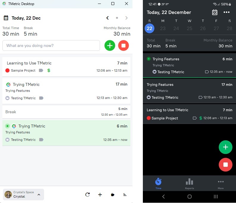 Windows and Android apps side by side.