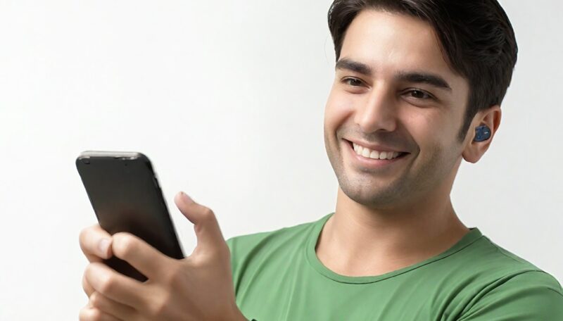 Man using the TOZO app.