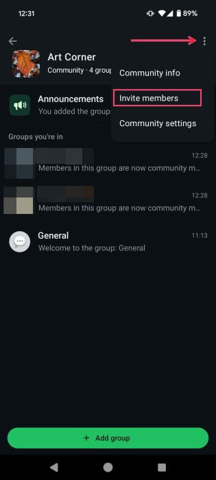 Whatsapp Communities Mobile Invite Members