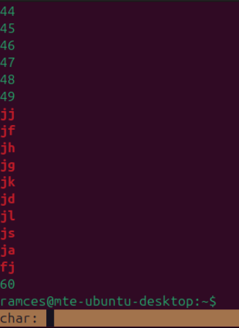 A terminal showing the keyword hints in Tmux-jump.