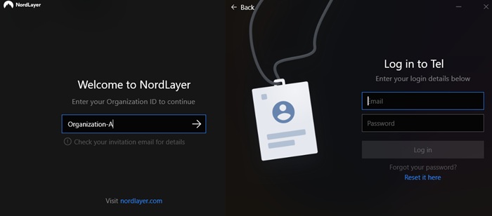 NordLayer, a Zero Trust Network Access (ZTNA) software used by organizations.