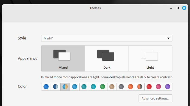 Changing Themes In Linuxmint