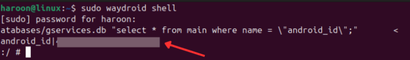 Getting Waydroid Android ID From The Terminal