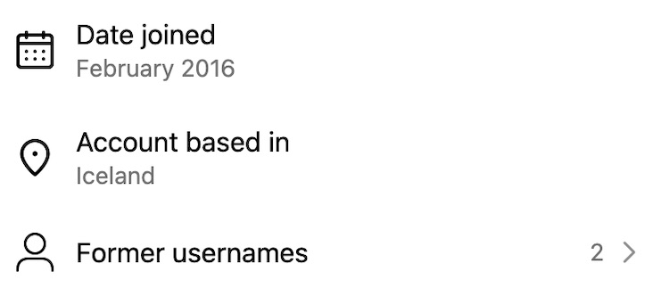 The About this account section on Instagram