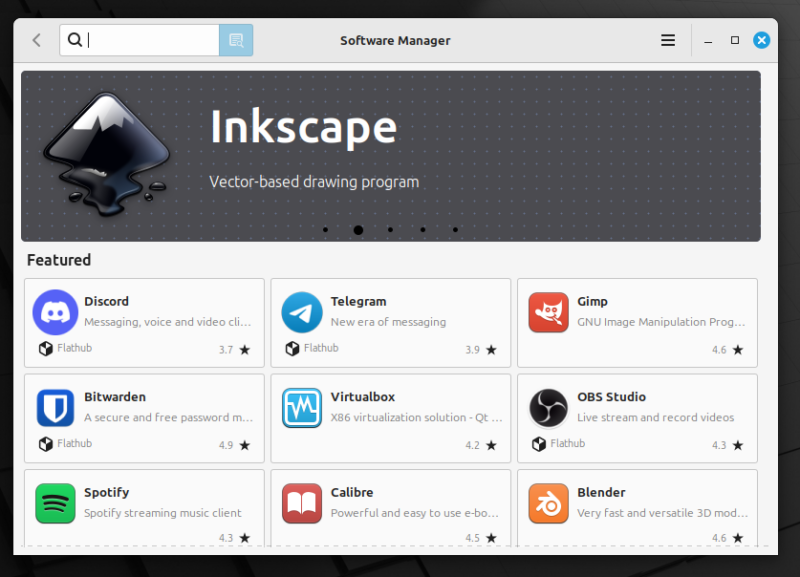 Linuxmint Software Manager Interface