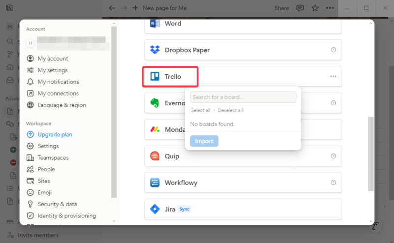 Trello Notion Integration