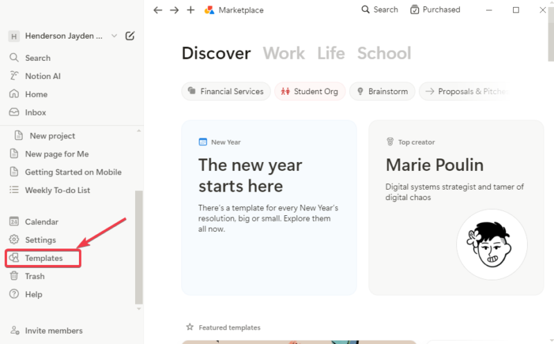 Use Templates Notion