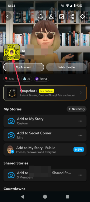 Finding QR code on Snapchat profile. 