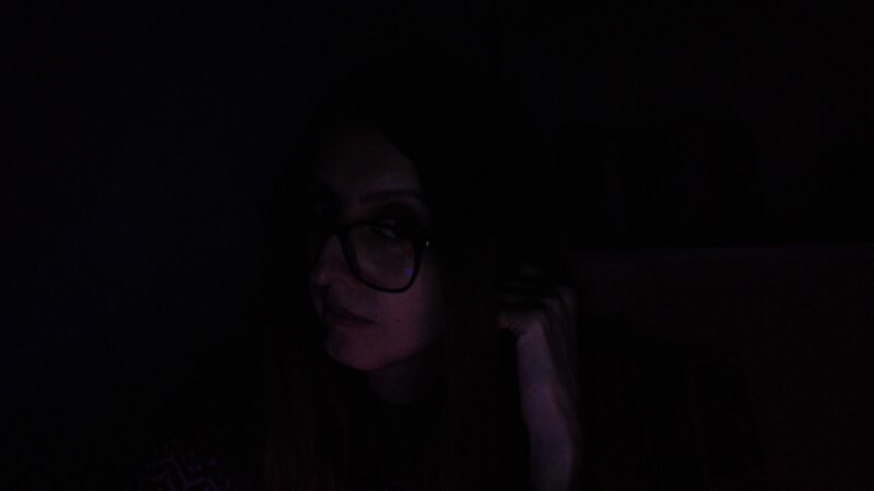 Obsbot Meet 2 camera feed view in the dark without any light source.