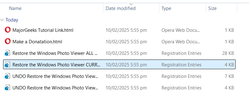 List of Registry Entry Tweaks files