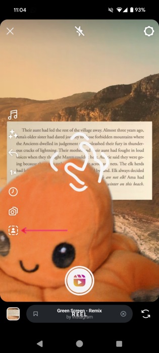 Tapping people button in Remix screen on Instagram.