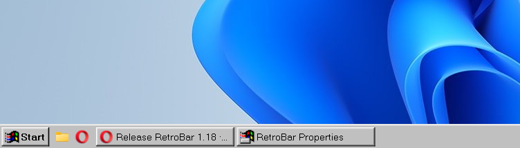 Retrobar edited taskbar on Windows 11