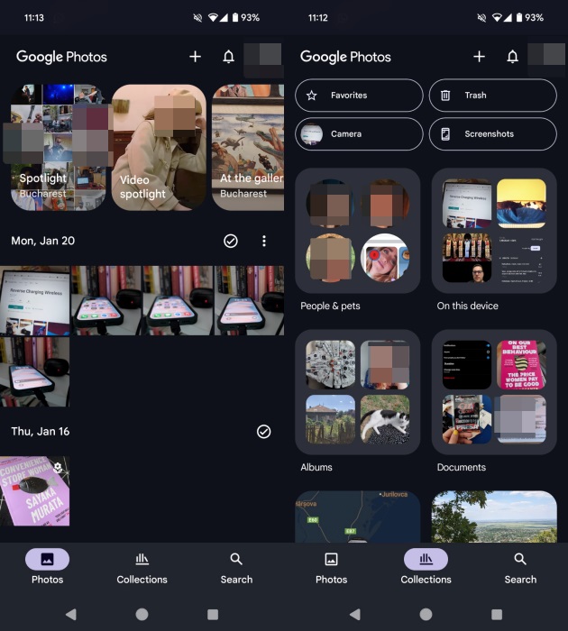 Google Photos interface overview. 