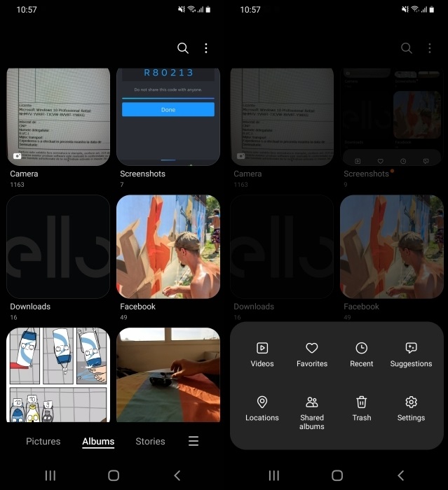 Samsung Gallery interface view.