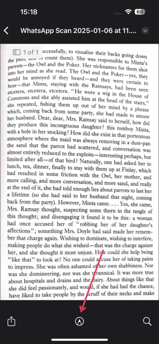 Option to annotate recieved scan in WhatsApp on iPhone. 