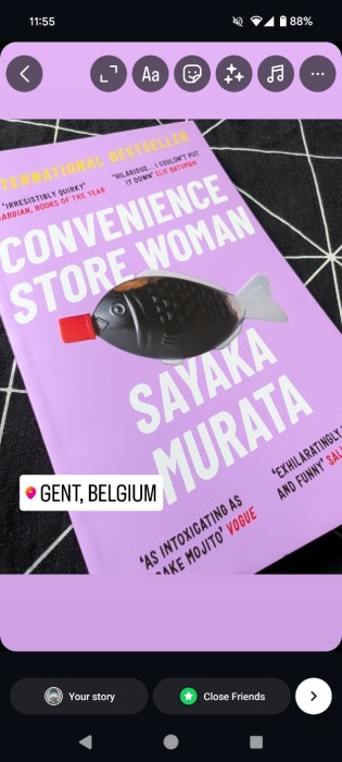 Instagram Story with location added view.