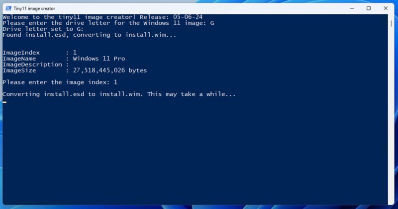 Tiny11 Image Creator Start