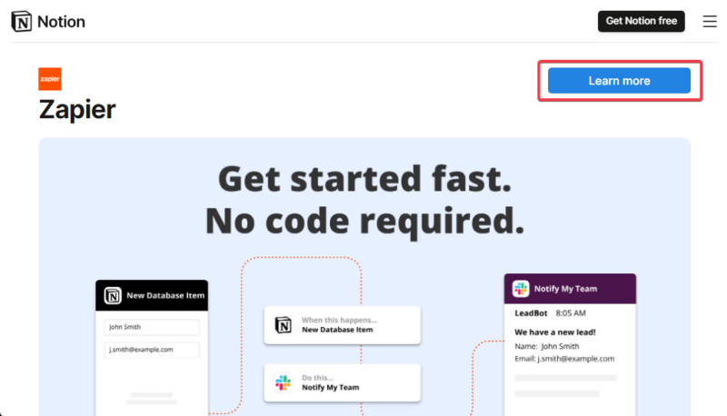 Zapier Notion Integration