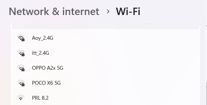 Blacklisted SSIDs no longer visible in "Show Available networks" of Windows Wi-Fi settings.