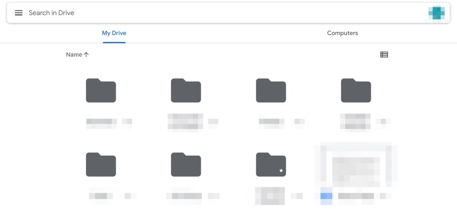 The Google Drive iPad app