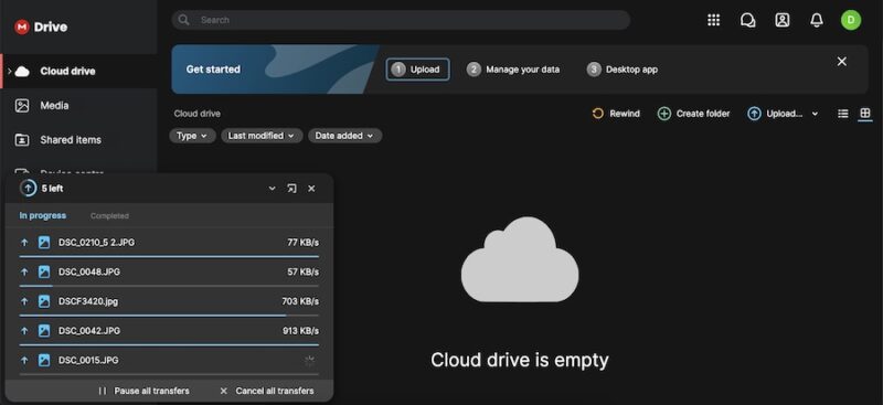 An image showing the interface of the Mega app