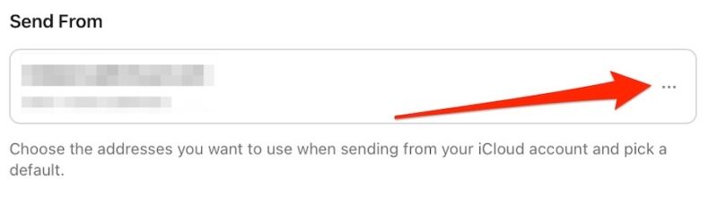 Select the Horizontal Three-Dot Icon Under Send From in iCloud Mail