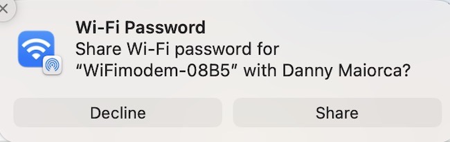 Share Wi-Fi Password From Mac