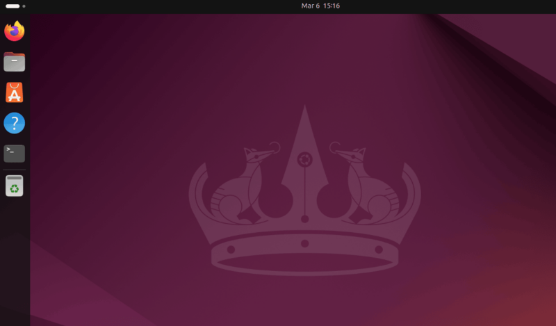 Viewing Ubuntu desktop window interface.